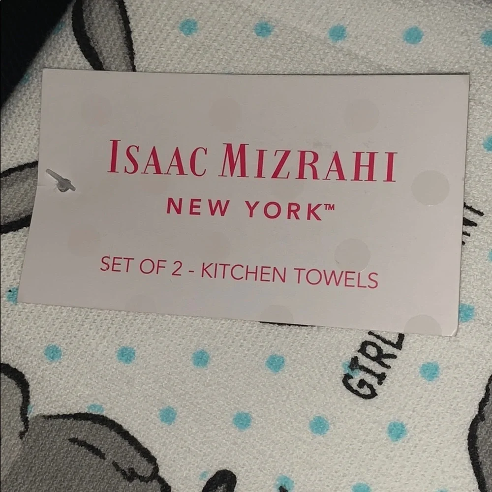 NWT Isaac Mizrahi Bunny Kitchen Towels Set of 2